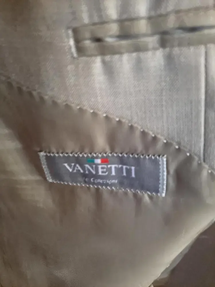 Vanetti Tan 3 Button Blazer‎ Size 48R